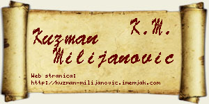 Kuzman Milijanović vizit kartica